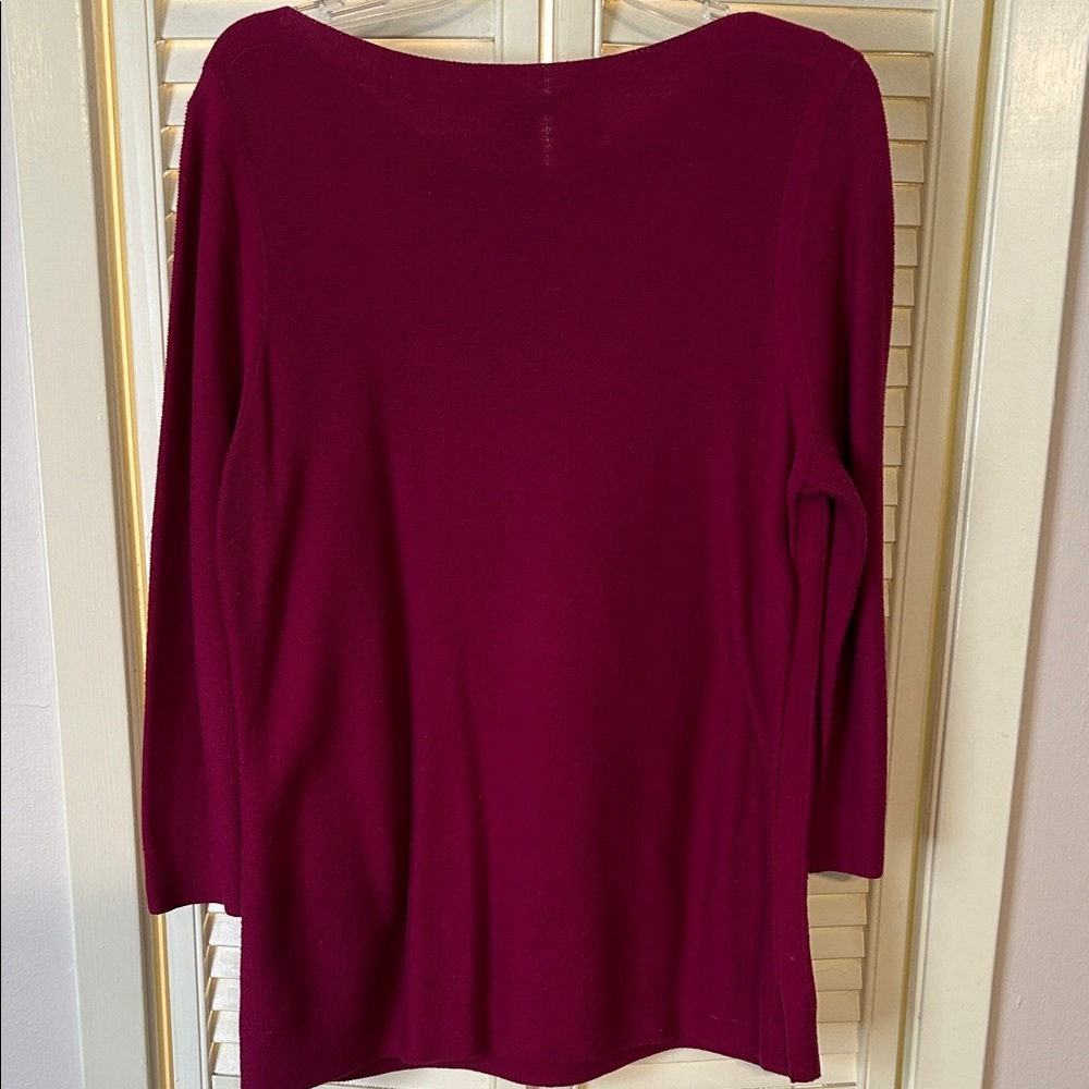 Talbots Raspberry Long Sleeve Top - Picture 4 of 7